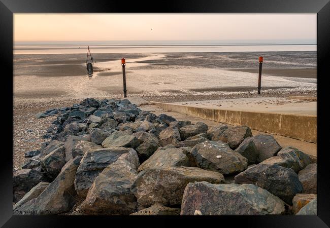 Hunstanton beach on the North Norfolk Coast Framed Print by Chris Yaxley