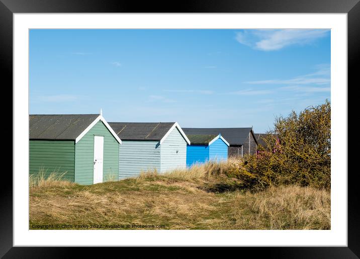 Hunstanton Beach Huts Framed Mounted Print by Chris Yaxley