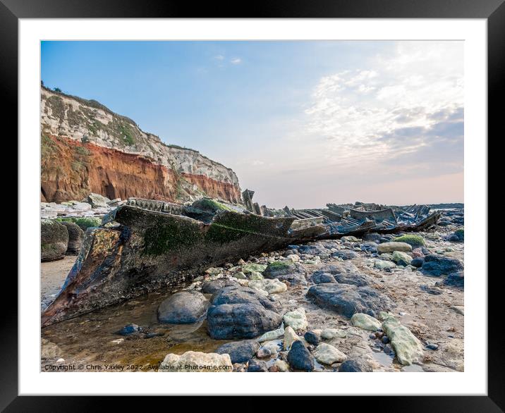 Shipwreck on Hunstanton beach Framed Mounted Print by Chris Yaxley