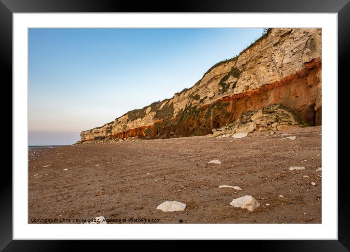 North Norfolk Red & White cliffs Framed Mounted Print by Chris Yaxley
