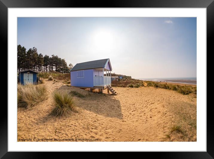 Wooden beach hut Framed Mounted Print by Chris Yaxley