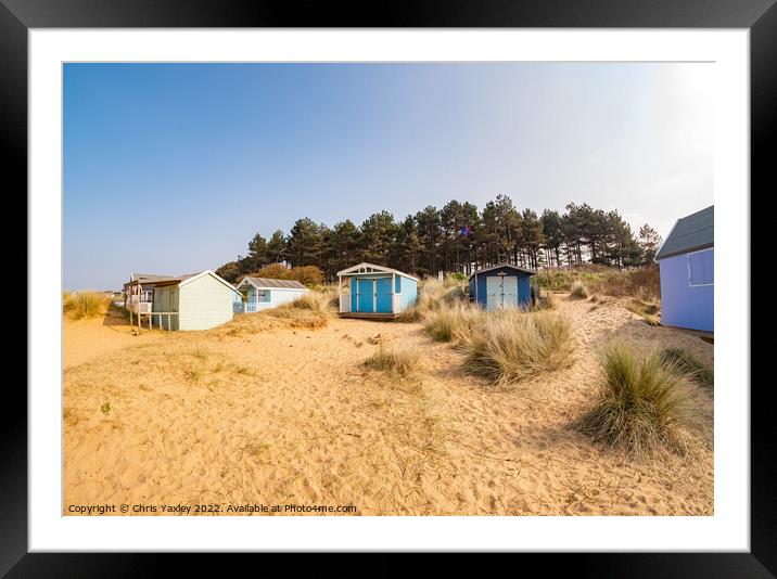 Ultra wide shot of Hunstanton beach huts Framed Mounted Print by Chris Yaxley