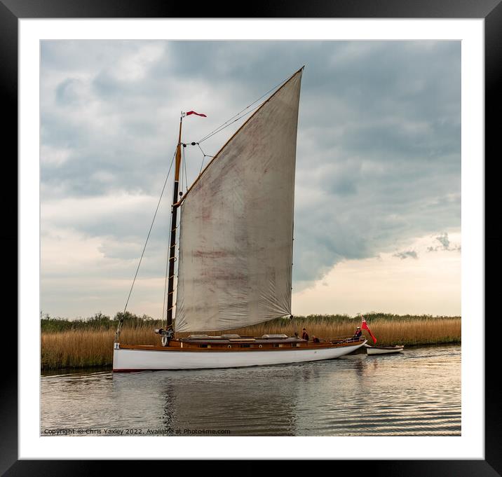 Norfolk Wherry “Olive” Framed Mounted Print by Chris Yaxley