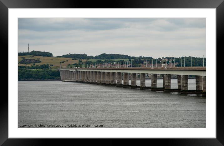 River Tay road bridge in the city of Dundee Framed Mounted Print by Chris Yaxley