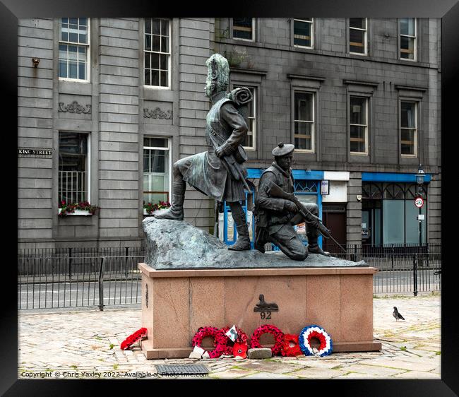 Gordon Highlanders memorial statue, Aberdeen Framed Print by Chris Yaxley