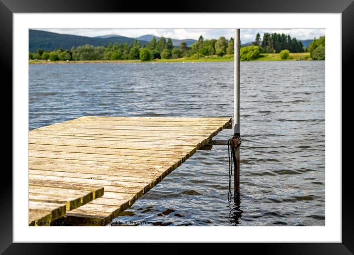 Wooden staging on Aboyne Loch, Aberdeenshire Framed Mounted Print by Chris Yaxley