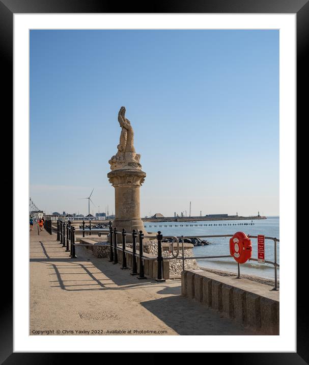 Statue of Triton in Lowestoft, Suffolk Framed Mounted Print by Chris Yaxley