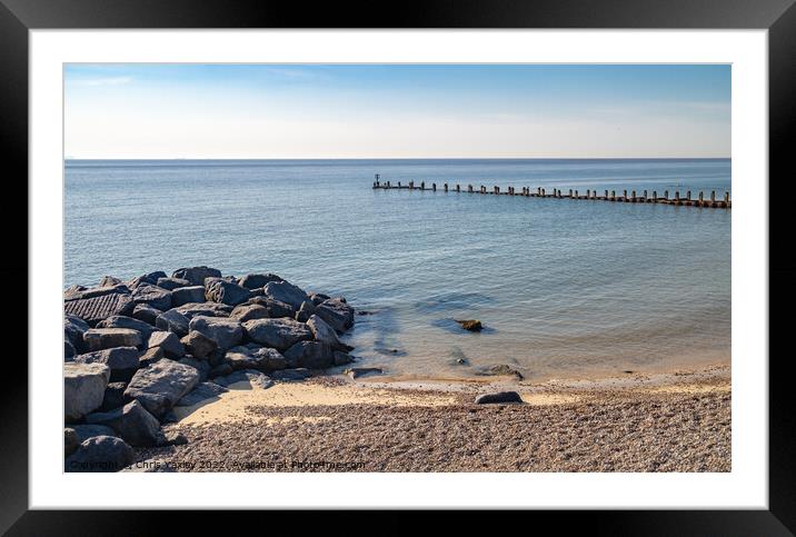 Lowestoft beach, Suffolk coast Framed Mounted Print by Chris Yaxley