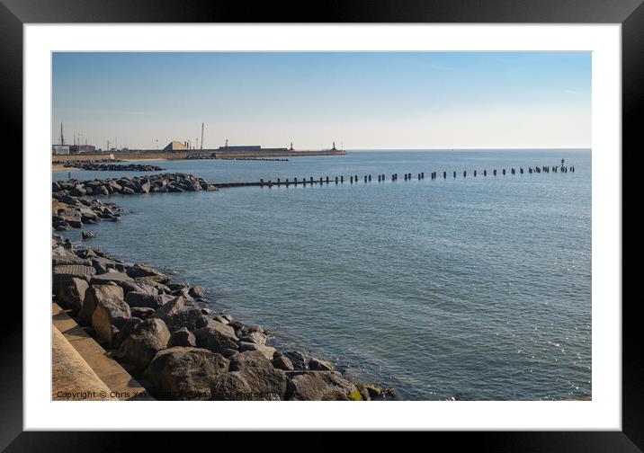 Lowestoft beach on the Suffolk coast Framed Mounted Print by Chris Yaxley