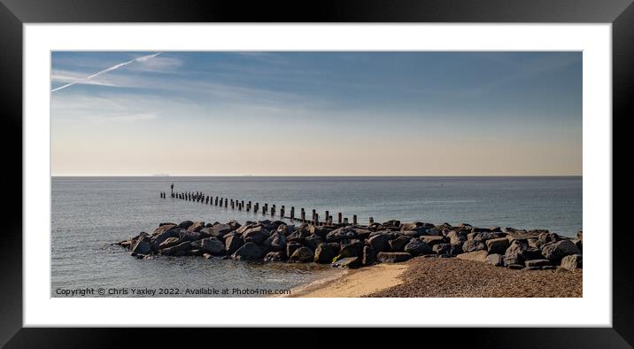 Early morning on Lowestoft beach, Suffolk Framed Mounted Print by Chris Yaxley