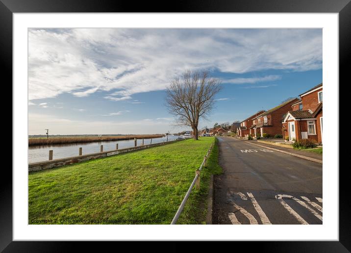 The village of Reedham, Norfolk Framed Mounted Print by Chris Yaxley