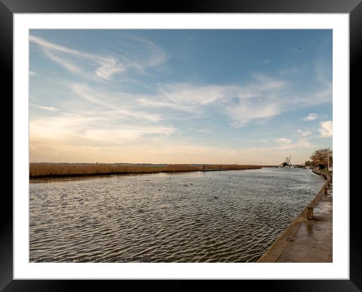 A view down the River Yare, Norfolk Broads Framed Mounted Print by Chris Yaxley