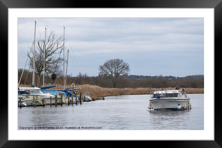 Touring the River Bure, Norfolk Broads Framed Mounted Print by Chris Yaxley