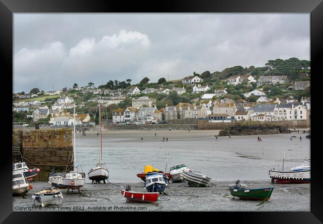 Fishing harbour on the Cornish Coast Framed Print by Chris Yaxley