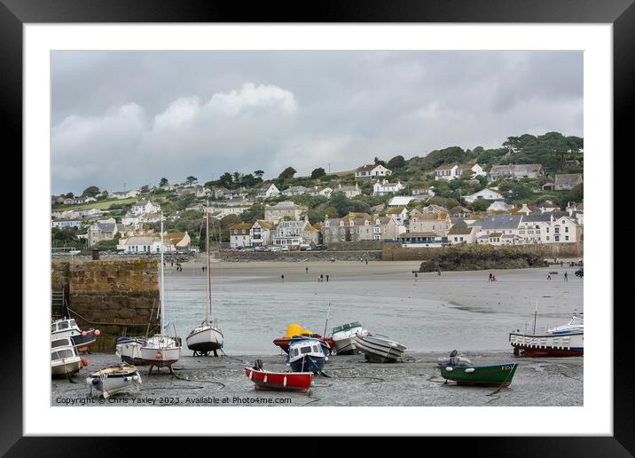 Fishing harbour on the Cornish Coast Framed Mounted Print by Chris Yaxley