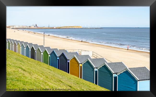 Gorleston Beach Huts, Norfolk Framed Print by Chris Yaxley