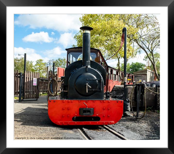 The front end of a restored steam train Framed Mounted Print by Chris Yaxley
