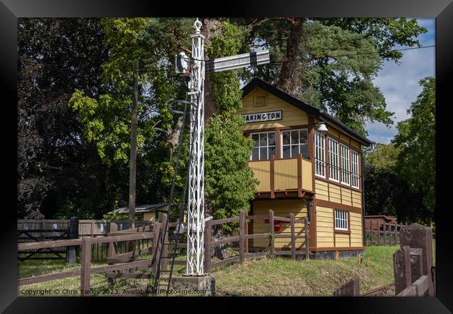 Traditional wooden signal house on a rural railway line Framed Print by Chris Yaxley