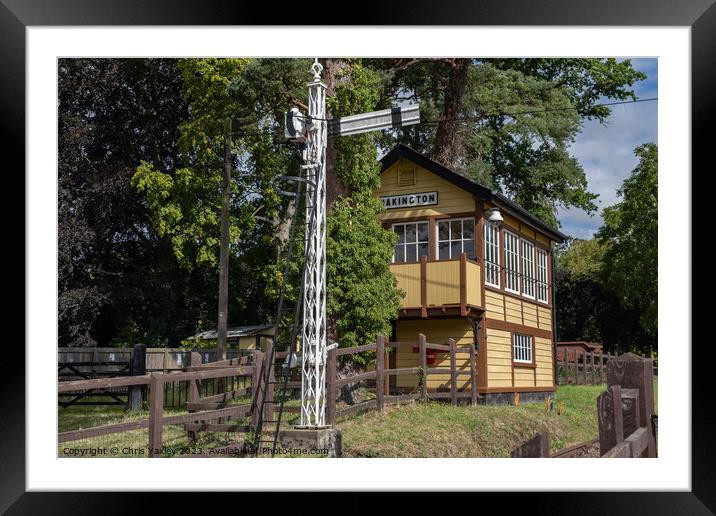 Traditional wooden signal house on a rural railway line Framed Mounted Print by Chris Yaxley