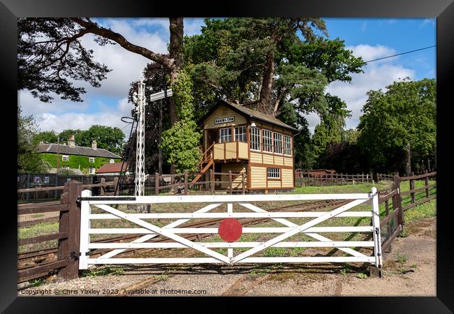 Traditional wooden signal house on a rural railway line Framed Print by Chris Yaxley