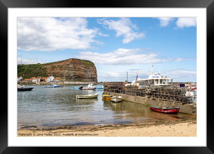 Staithes Harbour, North Yorkshire Framed Mounted Print by Chris Yaxley