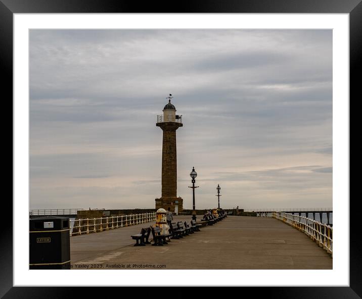 Whitby East Pier Framed Mounted Print by Chris Yaxley