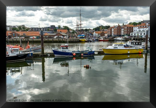 Fishing boats in Whitby marina Framed Print by Chris Yaxley