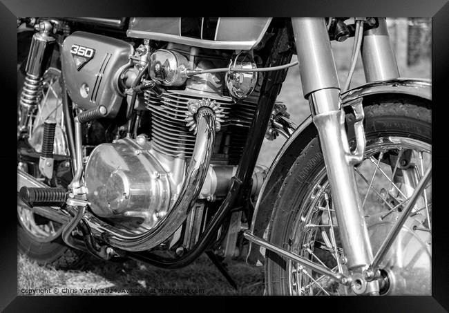 Classic Honda CB350 motorbike Framed Print by Chris Yaxley