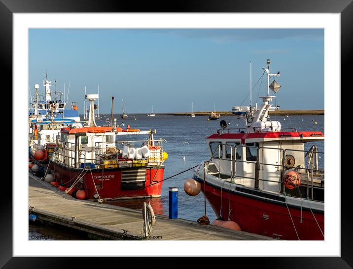 Close up of fishing boats in the harbour Framed Mounted Print by Chris Yaxley