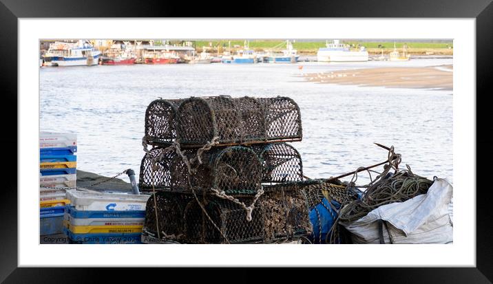 Crab and lobster pots on Wells-next-the-sea quayside Framed Mounted Print by Chris Yaxley