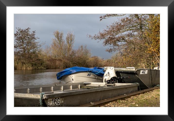 Boats on the River Ant at How Hill, Norfolk Broads Framed Mounted Print by Chris Yaxley