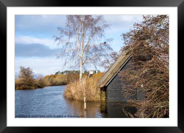 Traditional boat shed on the River Ant, How Hill Framed Mounted Print by Chris Yaxley