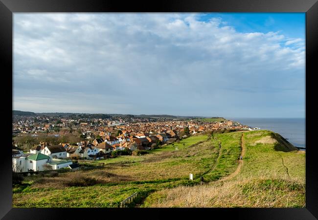 High up view over Sheringham, Norfolk Framed Print by Chris Yaxley