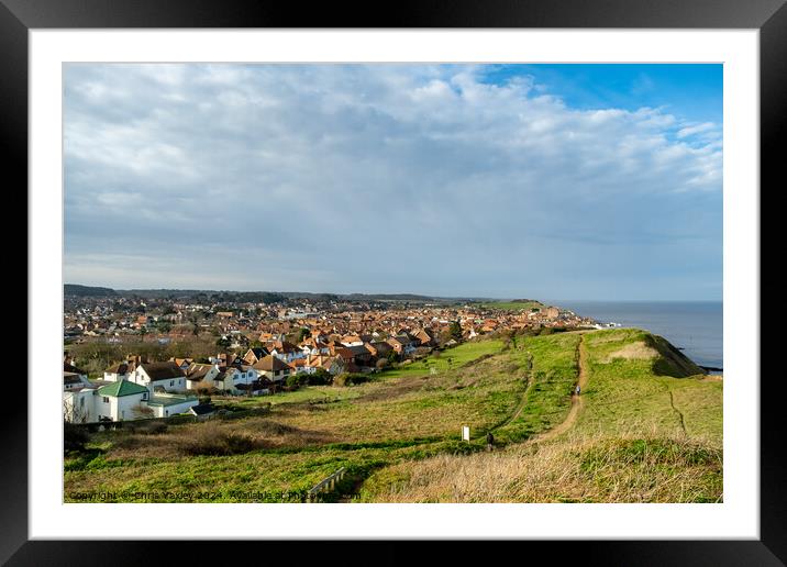 High up view over Sheringham, Norfolk Framed Mounted Print by Chris Yaxley