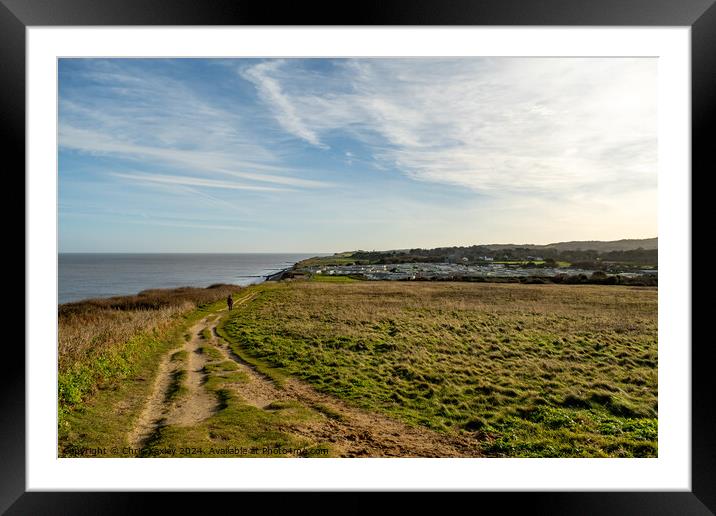 Norfolk coast path Framed Mounted Print by Chris Yaxley