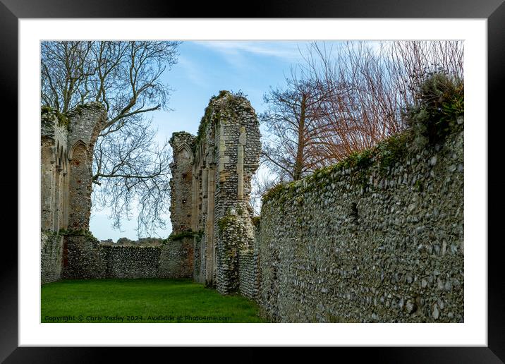 The priory of St Mary in the Meadow Framed Mounted Print by Chris Yaxley