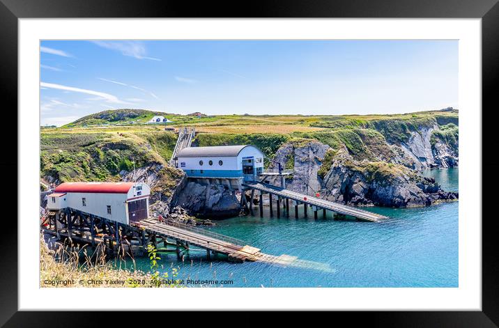 St Justinians' lifeboat stations Framed Mounted Print by Chris Yaxley