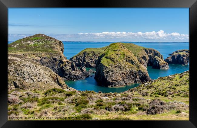 A view from RSPB Ramsey Island, Pembrokeshire Framed Print by Chris Yaxley
