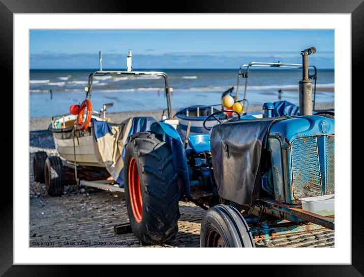 Crab fishing in Cromer on the North Norfolk coast Framed Mounted Print by Chris Yaxley