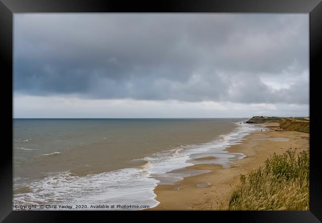 Top down view of Happisburgh beach, Norfolk Framed Print by Chris Yaxley