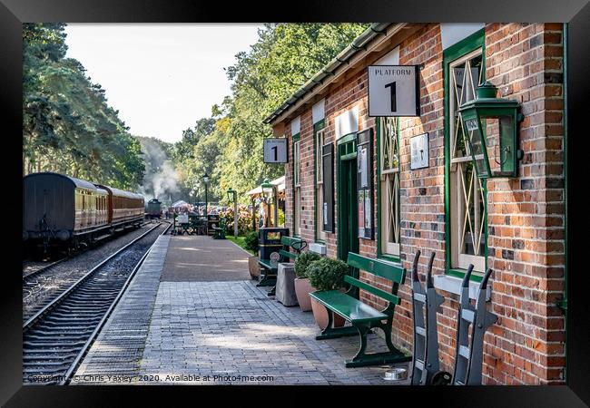 The end of the Poppy Line at Holt train station Framed Print by Chris Yaxley