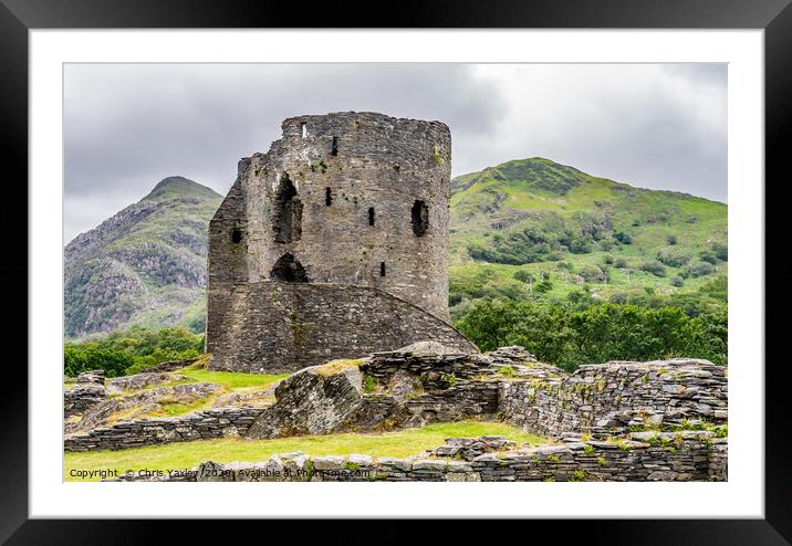 Dolbardan Castle - Protector of the Llanberis Pass Framed Mounted Print by Chris Yaxley