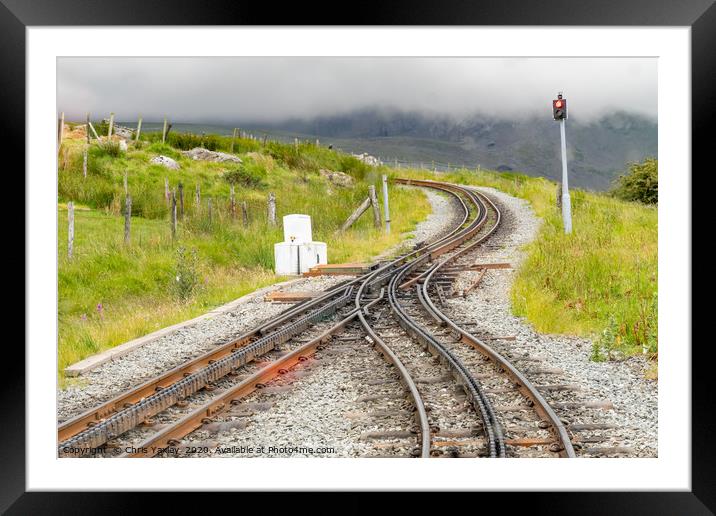 Half Way House Junction, Snowdon Mountain Railway Framed Mounted Print by Chris Yaxley