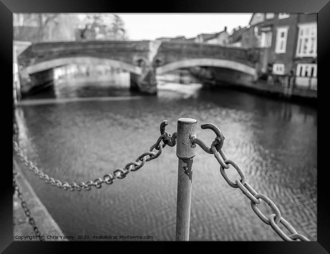 Barrier on the River Wensum, Norwich Framed Print by Chris Yaxley