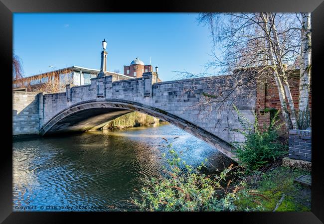 White Friar’s Bridge over the River Wensum Framed Print by Chris Yaxley