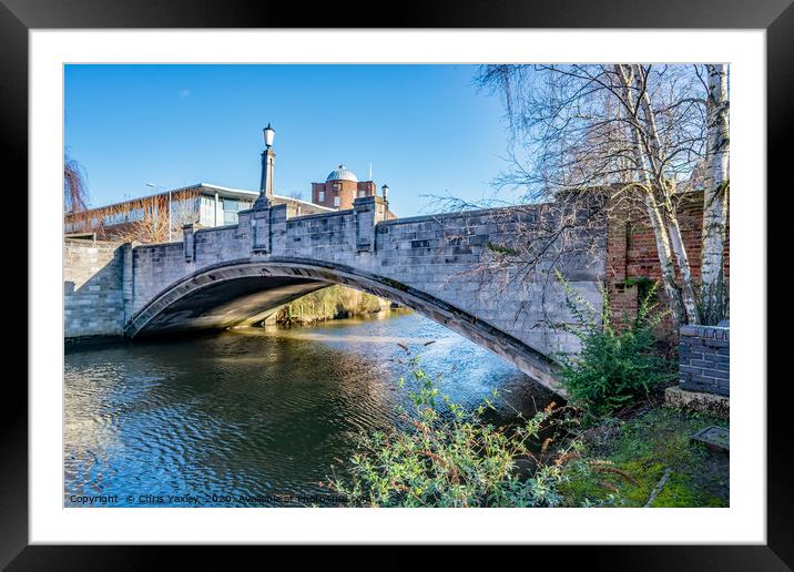 White Friar’s Bridge over the River Wensum Framed Mounted Print by Chris Yaxley