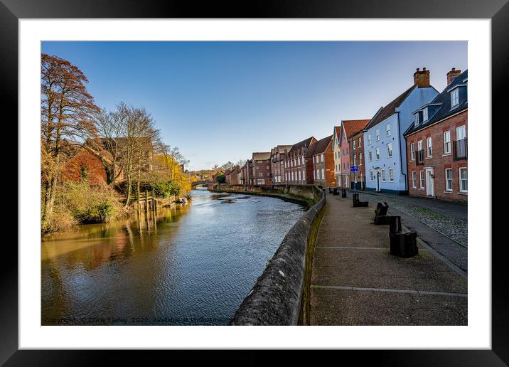 The historic Quayside in the city of Norwich Framed Mounted Print by Chris Yaxley