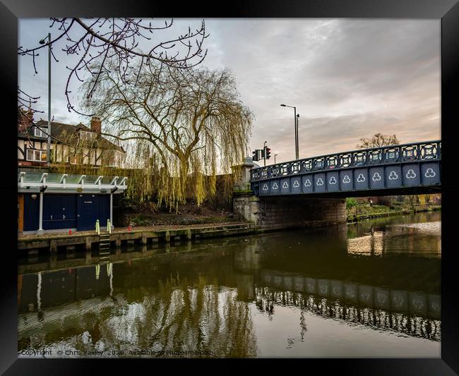Foundry Bridge over the River Wensum, Norwich Framed Print by Chris Yaxley