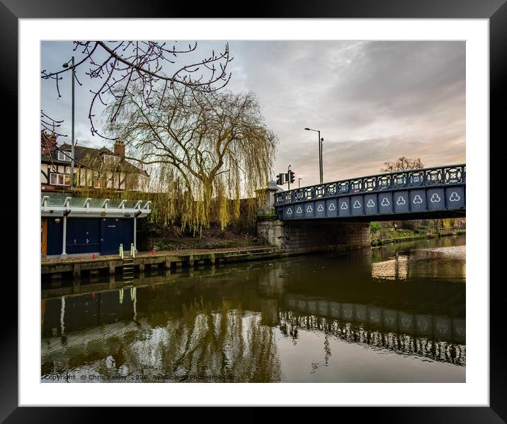 Foundry Bridge over the River Wensum, Norwich Framed Mounted Print by Chris Yaxley