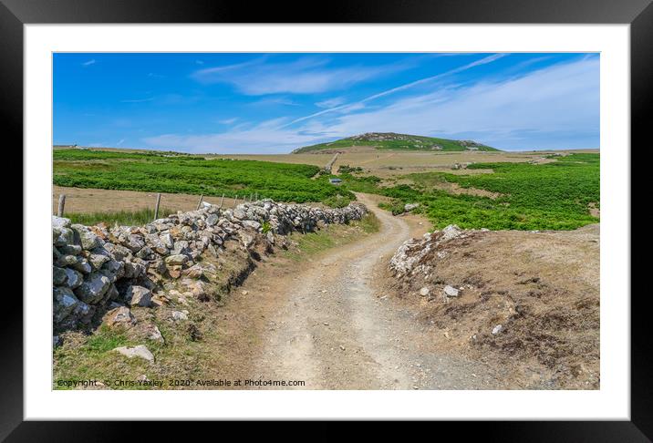 The path to Carnllundain on Ramsey Island Framed Mounted Print by Chris Yaxley